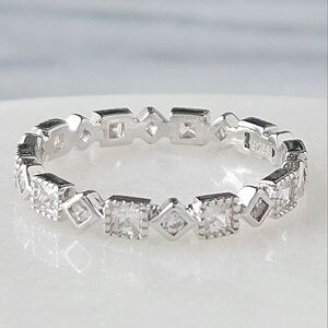Eternity ring band, 925 Sterling Silver, Charmed Aroma
